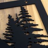 Custom Cursive Family Last Name Metal Sign with Rustic Rocky Mountain Range Scene, Personalized Outdoor Country Cabin Pine Tree Steel Plaque 2 small