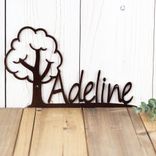 Custom Metal Name Sign for Baby Boy or Girl Nursery, Oak Tree Wall Art, Personalized Toddler Playroom Decor, Homeschool Children's Plaque 1 small