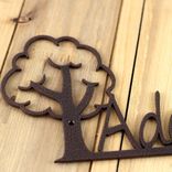 Custom Metal Name Sign for Baby Boy or Girl Nursery, Oak Tree Wall Art, Personalized Toddler Playroom Decor, Homeschool Children's Plaque 2 small