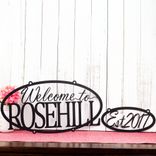 Personalized Hanging Oval Metal House Name Sign and Established Year Steel Plaque, Country Villa Wall Art, Custom Lakeside Outdoor Decor 1 small