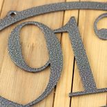 Personalized Hanging Oval Metal House Number Sign, Custom Contemporary Address Steel Plaque, 5 inch Horizontal Numbers Housewarming Gift 2 small