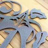 Personalized Vertical Metal House Number Sign with Vines and Fleur De Lis 2 small