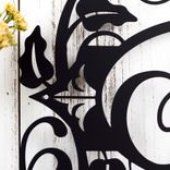 Personalized Metal Cursive Monogram Plaque with Vines and Fleur De Lis 3 small