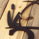Outdoor Metal House Number Sign with Sun, Lake Heron, and Cattails 4 small