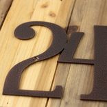 Rustic Custom Metal Address Sign, Personalized Horizontal House Number Plaque, Steel Laser Cut Numbers, Housewarming or Closing Gift 4 small