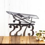 Custom Aviation Metal House Number Sign, Private Airplane Pilot Address Steel Plaque, Personalized Aircraft Enthusiast Outdoor Hangar Decor 6 small