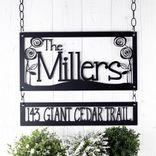 Last Name Sign for Wall, Address Sign for House, Roses, Metal Signs Personalized Outdoor, Yard Signs Personalized 1 small