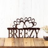 Custom Metal Dog Name Plaque with Dog Paws 3 small