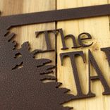 Personalized Metal Family Name and Address Sign with Mountains and Pine Trees 4 small