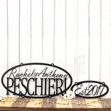 Personalized Hanging Oval Family Name and Established Year Metal Signs 5 small
