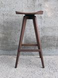Modern Swiveling Walnut Tractor Seat Stools 6 small