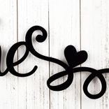 Personalized Cursive Family Last Name and Established Year Metal Sign with Hearts & Scrolls, Custom Script Wall Art, Lake House Est. Plaque 4 small