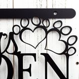 Hanging Metal Garden Pet Memorial Sign for Dog or Cat, with Heart Paw Prints 4 small