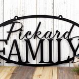 Personalized Hanging Oval Metal Family Name Sign 4 small