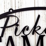Personalized Hanging Oval Metal Family Name Sign 3 small
