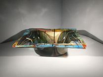 Rectangular Slumped Glass Bowl 2 small