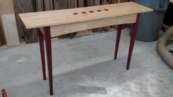 Hall table in curly maple and purpleheart 2 small