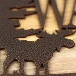 Custom Metal Family Name Plaque with Moose and Pine Trees 2 small