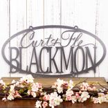 Personalized Oval Couples First & Last Names Metal Sign, Hanging Custom Script Family Name Steel Plaque, 11 Year Wedding Anniversity Gift 1 small