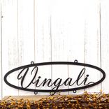 Hanging Oval Metal Name Sign with Script Lettering 1 small