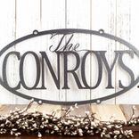 Personalized Oval Hanging Metal Family Name Plaque 4 small