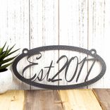 Personalized Family Established Year Metal Sign for Lake Cabin, Barn Est. Date Oval Outdoor Steel Plaque, Custom Wedding Anniversary Gift 5 small