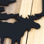 Custom Metal Family Name Plaque with Moose and Pine Trees 5 small
