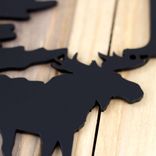 Personalized Metal Family Name and Address Sign with Moose and Pine Trees 2 small