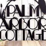 Personalized Metal House Name Sign with Heron, Sunrise and Cattails 4 small