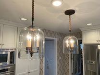 Lincoln Lantern Candelabra Pendant Light With Hand Blown Glass 1 small