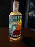 Sailboat-stained glass mosaic bottle 3 small