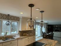 Lincoln Lantern Candelabra Pendant Light With Hand Blown Glass 2 small