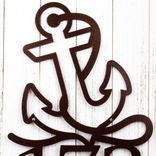 Nautical Metal House Numbers Sign with Boat Anchor 3 small