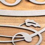 Oval Metal House Number Sign with Vines and Fleur De Lis, 5 Digit 5 small