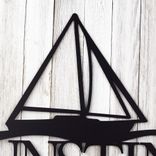 Personalized Metal Family Name Sign with Sailboat 2 small