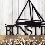 Personalized Metal Family Name Sign with Sailboat 3 small