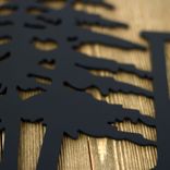 Personalized Hanging Oval Metal House Name Sign with Pine Trees 5 small