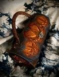 Hand tooled leather pumpkin mini bag 3 small
