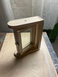 Rotating maple picture frame with stainless hardware. 5 small