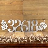 Metal House Number Sign with Autumn Oak Leaves 6 small