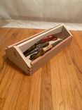 Handmade cherry and maple tool caddy. 5 small