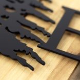 Personalized Rectangular Metal Family Name Sign with Buck Deer and Pine Trees 2 small