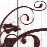 Oval Metal House Number Sign with Vines and Fleur De Lis, 2 Digit 5 small