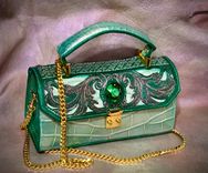 Genuine alligator leather hand bag mermaid goddess 3 small