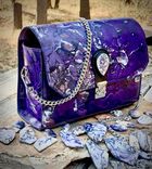 Leather Tiffany stone hand bag hand dyed  2 small