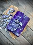 Leather Tiffany stone hand bag hand dyed  1 small