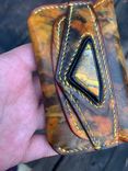 Leather Jasper flap wallets in hand dyed leather 2 small
