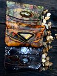 Leather Jasper flap wallets in hand dyed leather 1 small