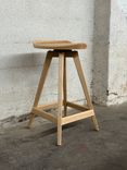 Modern Swiveling Walnut Tractor Seat Stools 4 small