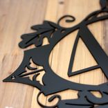 Metal Oval House Number Sign with Autumn Oak Leaves 2 small